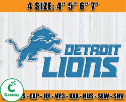 Detroit Lions Logo Embroidery, Detroit Embroidery, Football Embroidery Design, Embroidery Patterns
