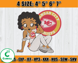 Betty Boop Kansas City Embroidery Design, Indianapolis Chiefs Embroidery, Football Embroidery Design, NFL Teams, D3