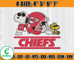 Snoopy Chiefs Embroidery File, Snoopy Embroidery Design, Chiefs Logo Embroidery, Embroidery Patterns, D13