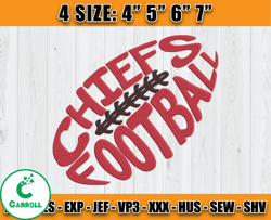 Chiefs Football Embroidery File, Ball Embroidery Design, Logo Chiefs Design,NFL Embroidery, Sport Embroidery, D16