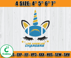 Los Angeles Chargers Logo Embroidery, NFL Sport Embroidery, Chargers NFL, Embroidery Design