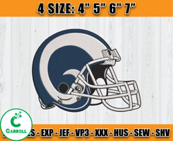 Helmet Los Angeles Rams Embroidery, Rams Embroidery File, Rams Logo, Sport Embroidery