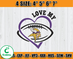 Love My Vikings Embroidery Design, Minnesota Vikings Embroidery, Packers Logo, Sport Embroidery