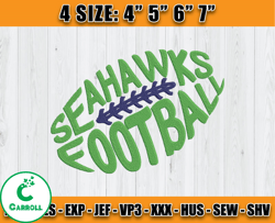 Seattle Seahawks Ball embroidery design, Seahawks embroidery, NFL embroidery, Logo sport embroidery