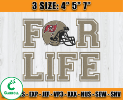Buccaneers For Life, Tampa Bay Buccaneers Embroidery, NFL Embroidery Patterns, Sport Emb