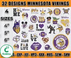 Minnesota Vikings Football Logo Embroidery Bundle, Bundle NFL Logo Embroidery 21