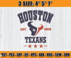 Houston Texans Football Embroidery Design, Brand Embroidery, NFL Embroidery File, Logo Shirt 22