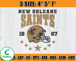 New Orleans Saints Football Embroidery Design, Brand Embroidery, NFL Embroidery File, Logo Shirt 42