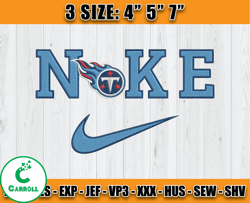 Tennessee Titans Nike Embroidery Design, Brand Embroidery, NFL Embroidery File, Logo Shirt 136