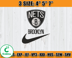 Brooklyn Nets Embroidery Design, NBA NBA Nike Embroidery, Machine Design