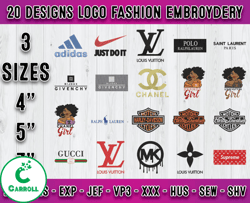 Bundle 20 Designs Logo Fashion Embroidery, machine embroidery patterns 06