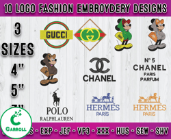 Bundle 10 Designs Logo Fashion Embroidery, machine embroidery patterns 18
