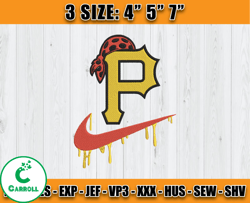 Nike Pittsburgh Pirates , MLB Nike Embroidery Embroidery, Embroidery Machine file