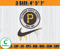 Nike Pittsburgh Pirates Baseball Since 1887, Nike MLB Embroidery, Embroidery Machine file