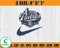 San Diego Padres Embroidery, Nike MLB embroidery, Embroidery pattern