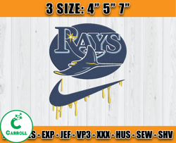 Tampa Bay Rays Nike Embroidery, Nike MLB Embroidery, Embroidery Machine file