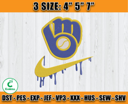Milwaukee Brewers Embroidery, MLB Nike Embroidery, Embroidery Design