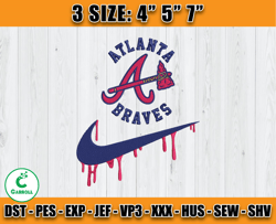 Atlanta Braves Embroidery, nike x MLB Embroidery, Machine embroidery pattern