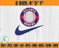 Atlanta Braves Embroidery, Nike Baseball Embroidery, applique embroidery designs