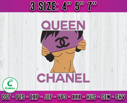Queen Chanel embroidery, Chanel logo embroidery, embroidery machine