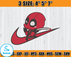 nike deadpool embroidery, disney nike embroidery, applique embroidery designs