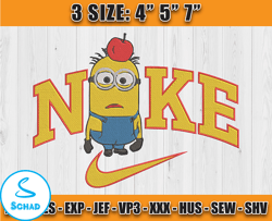 Nike Minions Jerry Embroidery, Minions Character Embroidery, applique embroidery designs