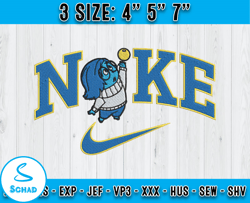 Nike Sadness Embroidery, Inside Out Embroidery, Cartoon Characters Embroidery