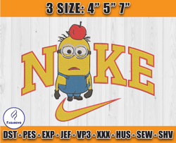 nike minions jerry embroidery, cartoon character embroidery, applique embroidery designs