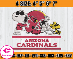 Cardinals Embroidery, Snoopy Embroidery, NFL Machine Embroidery Digital, 4 sizes Machine Emb Files -13 - Annae