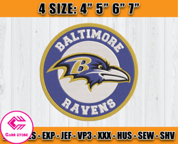 Ravens Embroidery, NFL Ravens Embroidery, NFL Machine Embroidery Digital, 4 sizes Machine Emb Files -11-Carr