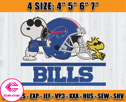 Buffalo Bills Embroidery, Snoopy Embroidery, NFL Machine Embroidery Digital, 4 sizes Machine Emb Files-01 - Carr
