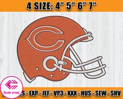 Chicago Bears Embroidery, NFL Chicago Bears Embroidery, NFL Machine Embroidery Digital, 4 sizes Machine Emb Files - 16 C