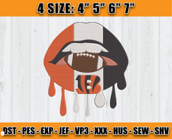Bengals Dripping Lips embroidery design, Lips embroidery design, Logo Bengals Cincinnati Design 09 -Carr
