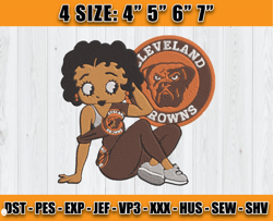 Browns Betty Boop Embroidery Design, Cleveland Browns Embroidery, Betty Boop Embroidery, NFL embroidery design D10 -Carr