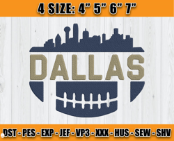 Dallas Skyline Embroidery Design, Dallas Embroidery, Skyline Embroidery, Logo NFL Embroidery D2 - Carr