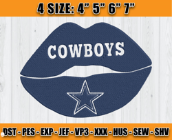Dallas Cowboys Lips Embroidery Design, Dallas Logo Embroidery, Sport Embroidery D28 - Carr