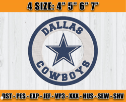 Dallas Cowboys Logo Embroidery, Logo NFL Embroidery, NFL sport, Embroidery Design files D29 - Carr