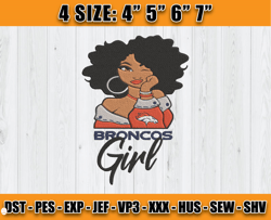 Broncos Denver Girl embroidery design, Broncos Embroidery Design, Sport Embroidery, Embroidery Patterns D12 - Carr