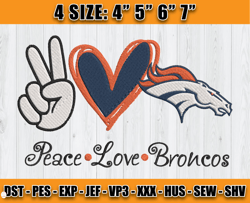 Peace Love Broncos Embroidery File, Broncos Embroidery Design, NFL Embroidery Design, Sport Embroidery D13 - Carr