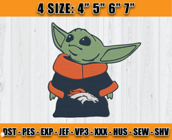 Broncos Baby Yoda Embroidery File, Broncos Embroidery, Baby Yoda Embroidery Design, Embroidery Design D15 - Carr