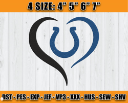 Colts Heart Embroidery, Indianapolis Colts Embroidery, Heart Embroidery Design, Embroidery Design, D14& Carr