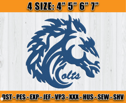 Indianapolis Colts Logo Embroidery Design, NFL Team Embroidery Files, Machine Embroidery Pattern, D22& Carr