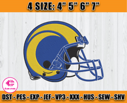 Helmet Los Angeles Rams Embroidery, Rams Embroidery File, Sport Embroidery by Carr store
