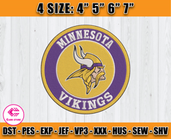 Minnesota Vikings Embroidery Machine Design, NFL Embroidery Design, Instant Download