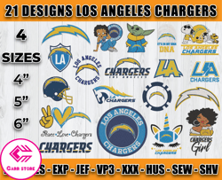 Los Angeles Chargers Football Logo Embroidery Bundle, Bundle NFL Logo Embroidery 18