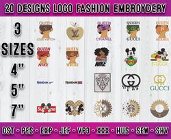 Bundle 20 Designs Logo Fashion Embroidery, machine embroidery patterns 02
