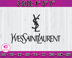 YSL embroidery, logo fashion emboridery, embroidery Pattern