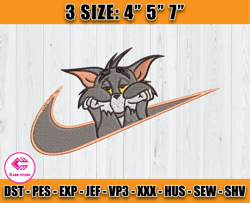 Nike Tom Embroidery, Tom and Jerry Embroidery, Disney character embroidery