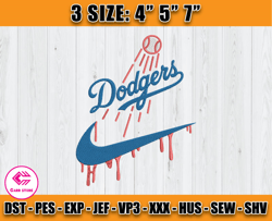 Los Angeles Dodgers Embroidery, MLB Nike Embroidery, Embroidery Machine