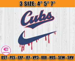 Chicago Cubs Embroidery, MLB Nike Embroidery, Embroidery Machine file
